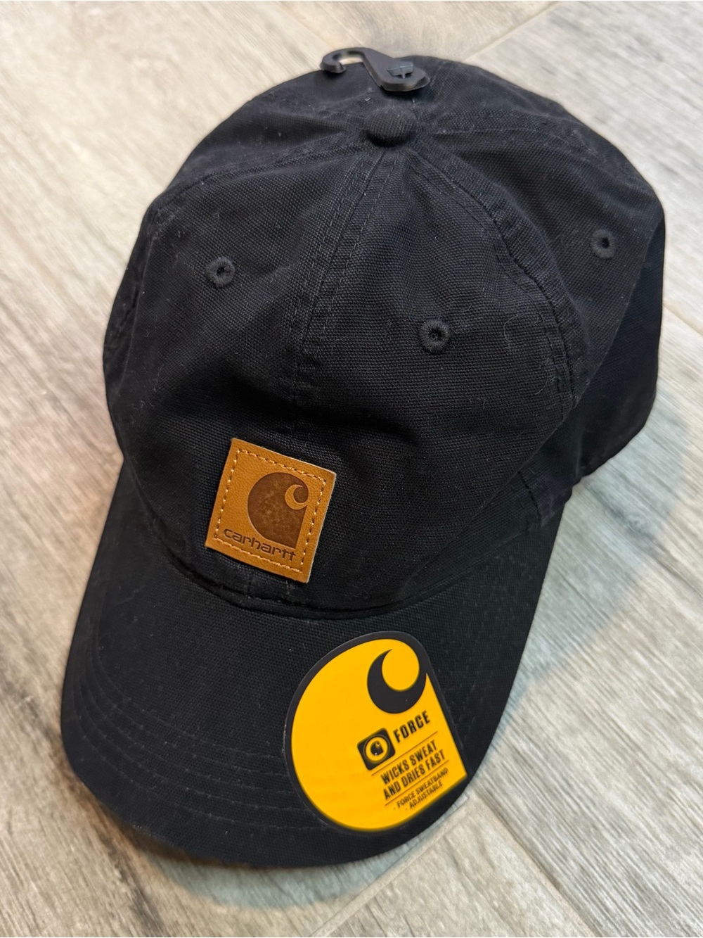 Carhartt Men’s Black Canvas Baseball Cap Force Sweatband Adjustable Hat NWT